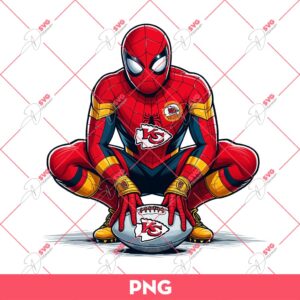 Spiderman Kansas City Chiefs PNG, Superhero NFL Football PNG