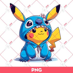 Stitch Pikachu PNG, Pikachu X Stitch PNG, Stitch Pokemon PNG
