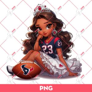 Bundle Disney Princess Houston Texans PNG, Cute Girls Houston Texans PNG Bundle 17 Tiana Princess Houston Texans PNG Disney Princess NFL Football PNG 1