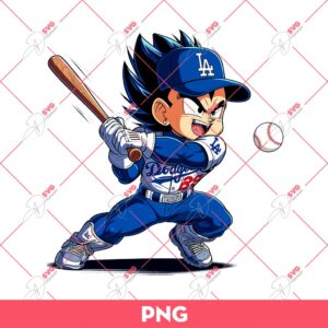 Vegeta Dragonball Dodgers Baseball PNG, Vegeta Dodgers PNG