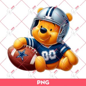 Winnie The Pooh Dallas Cowboys PNG, Pooh Bear Football NFL PNG