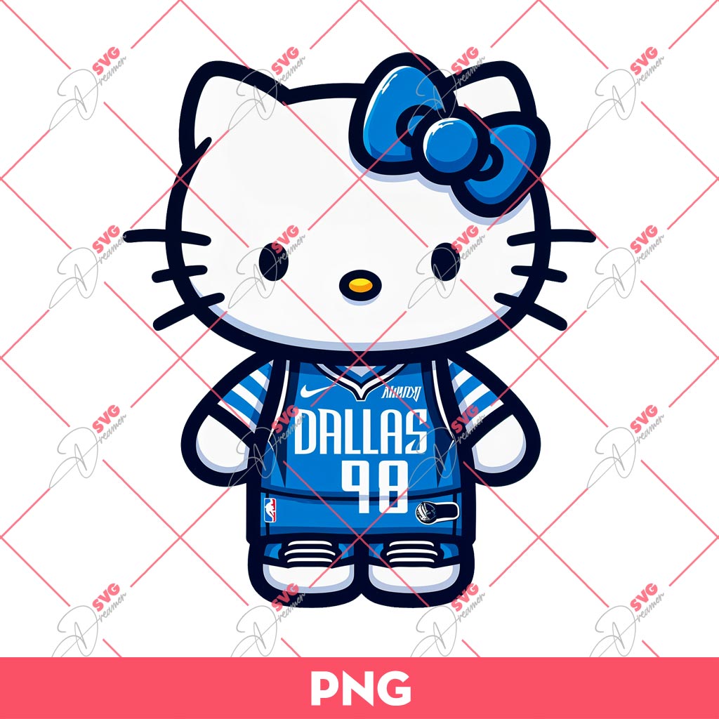 Bundle Hello Kitty Dallas Mavericks PNG, Hello Kitty NBA Basketball PNG Bundle 5 4