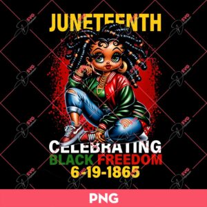 Afro Girl Juneteenth Celebrating Black Freedom Day PNG, Juneteenth PNG, Black Girl PNG