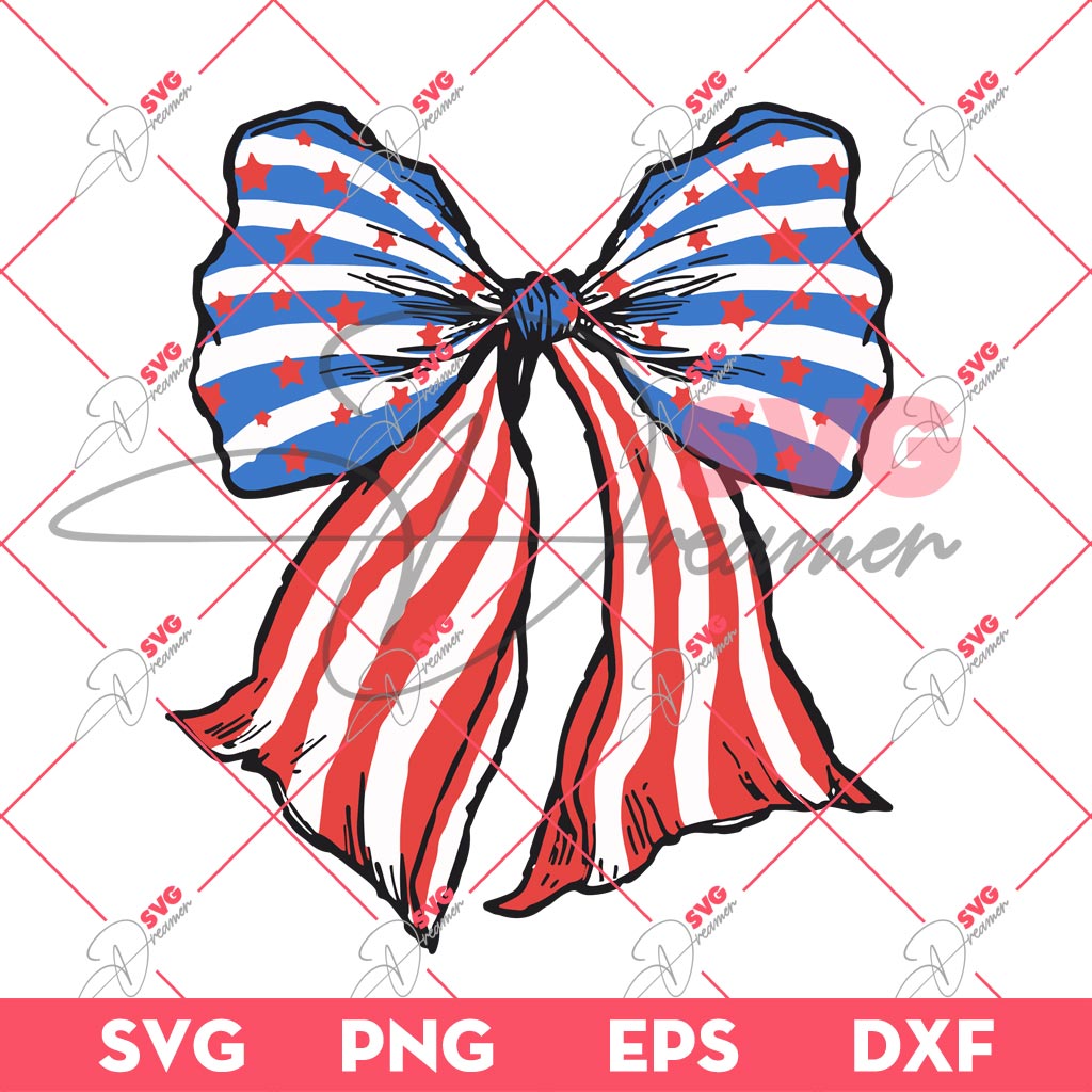 America Flag Bow SVG, Independence Day SVG, 04th Of July SVG PNG 1 America Flag Bow SVG, Independence Day SVG, 04th Of July SVG PNG