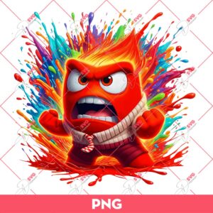 Anger Inside Out 2 PNG, It's Okay To Feel All The Feels PNG, Anger Colorful PNG