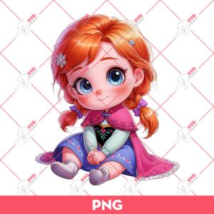 Baby Anna Frozen PNG, Cute Disney Anna Princess PNG