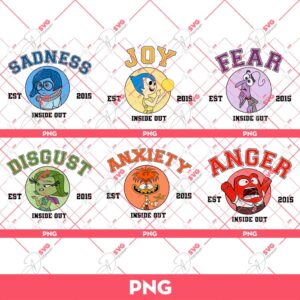Bundle Inside Out EST 2015 Characters PNG, Inside Out 2 PNG, It's Okay To Feel All The Feels PNG