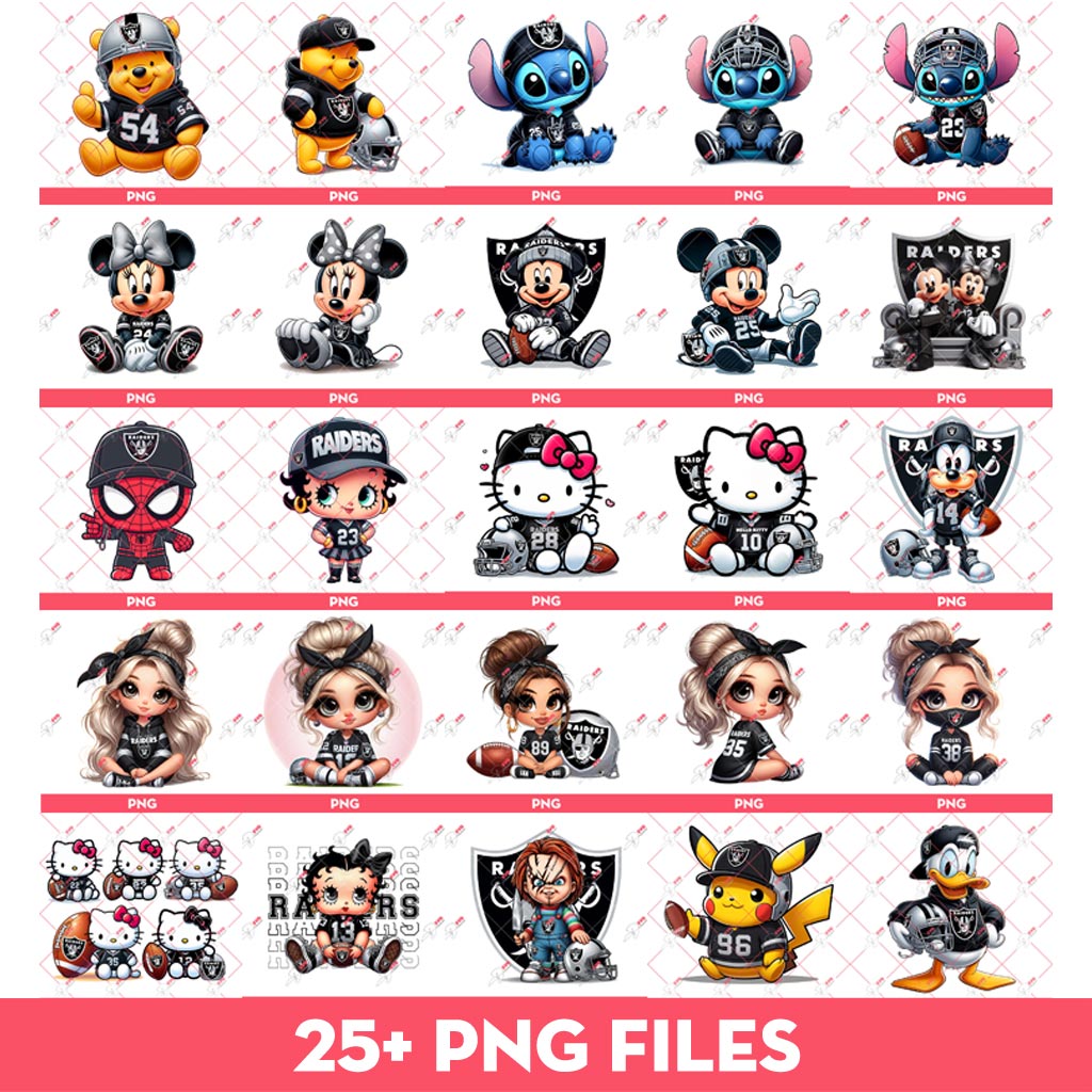 Bundle Las Vegas Raiders PNG, Bundle Cartoon Characters NFL Football Raiders Team PNG 1 Bundle Las Vegas Raiders PNG, Bundle Cartoon Characters NFL Football Raiders Team PNG
