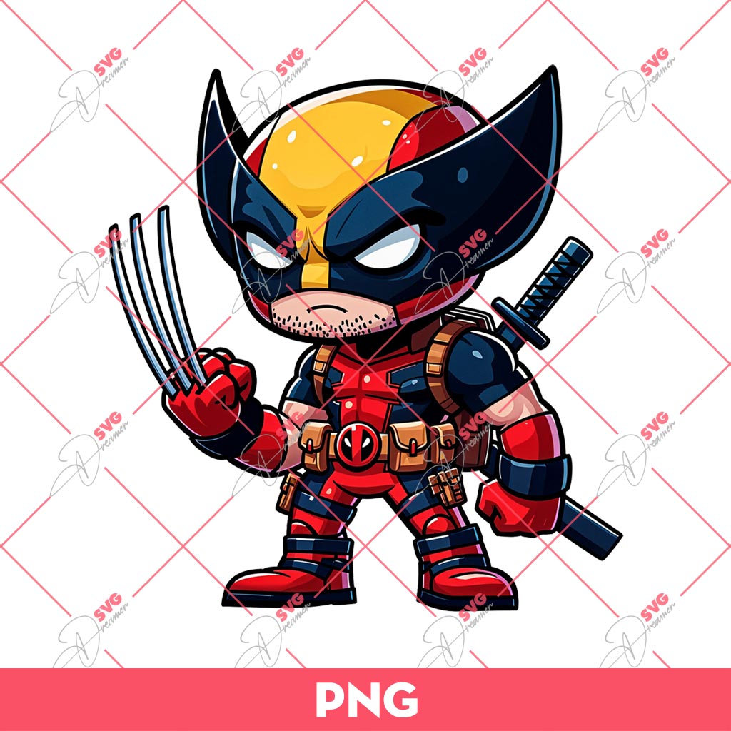 Chibi Deadpool X Wolverine PNG, Cute Deadpool And Wolverine PNG 1 Chibi Deadpool X Wolverine PNG, Cute Deadpool And Wolverine PNG