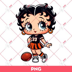 Cincinnati Bengals Betty Boop PNG, Cute Betty Boop NFL Football PNG