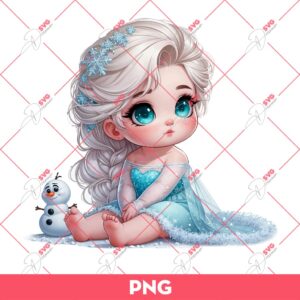 Cute Baby Elsa Frozen PNG, Disney Princess PNG, Baby Elsa PNG