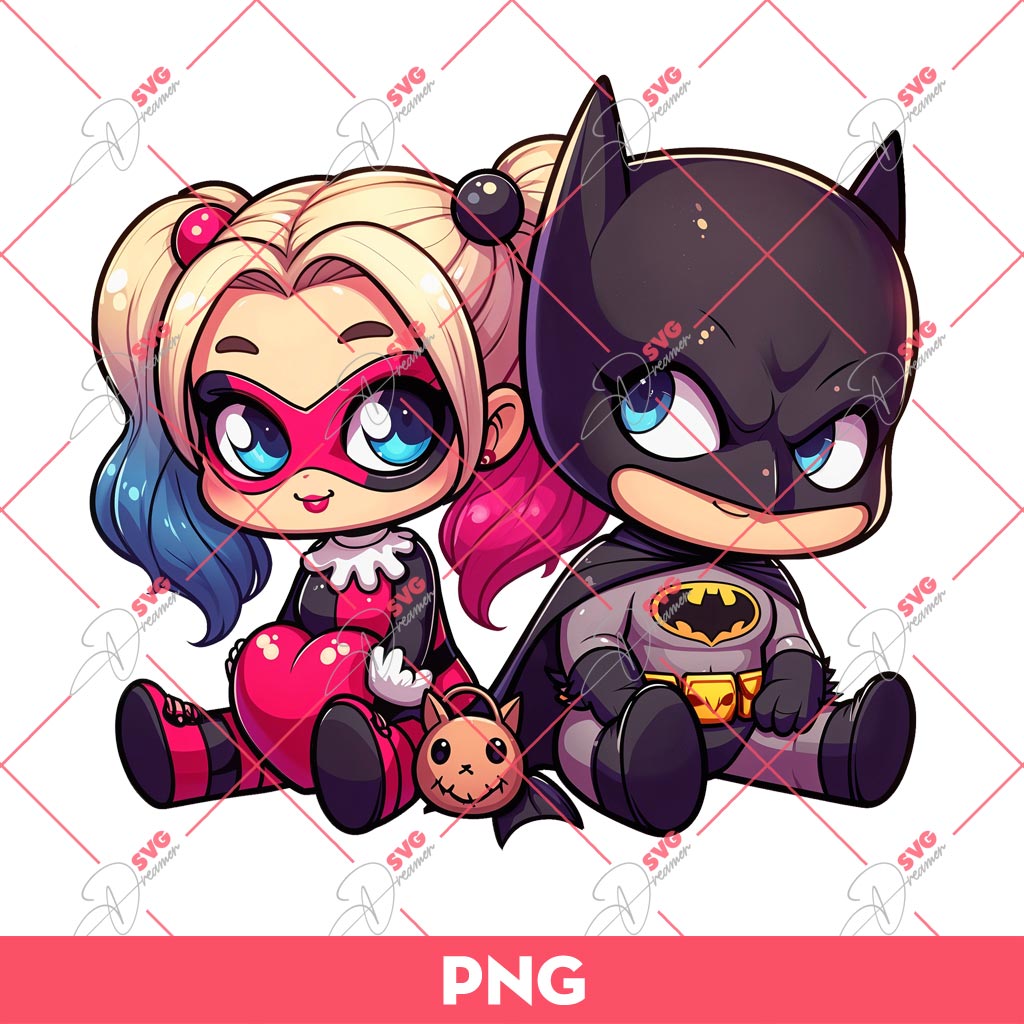 Cute Harley Quinn And Batman PNG, Superhero Batman PNG, Chibi Harley Quinn PNG 1 Cute Harley Quinn And Batman PNG, Superhero Batman PNG, Chibi Harley Quinn PNG