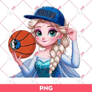 Bundle Dallas Mavericks PNG, Cartoon Characters NBA Mavericks Basketball PNG Bundle 38 Elsa Frozen Dallas Mavericks PNG, Disney Princess NBA Basketball PNG