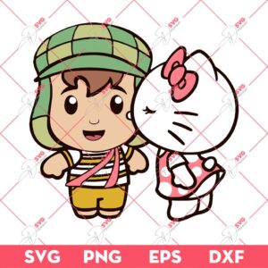 Hello Kitty And El Chavo SVG PNG, El Chavo Love Kitty SVG PNG EPS DXF
