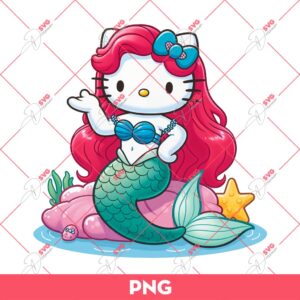 Hello Kitty Ariel Princess PNG, Kitty x Ariel Mermaid PNG