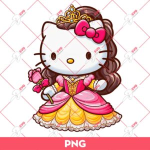 Hello Kitty Belle Princess PNG, Kitty x Belle PNG