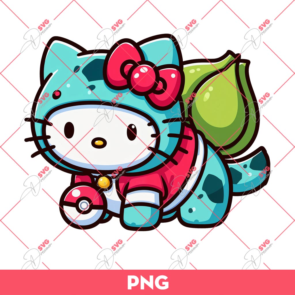 Hello Kitty Bulbasaur PNG, Pokemon Hello Kitty PNG 1 Hello Kitty Bulbasaur PNG, Pokemon Hello Kitty PNG