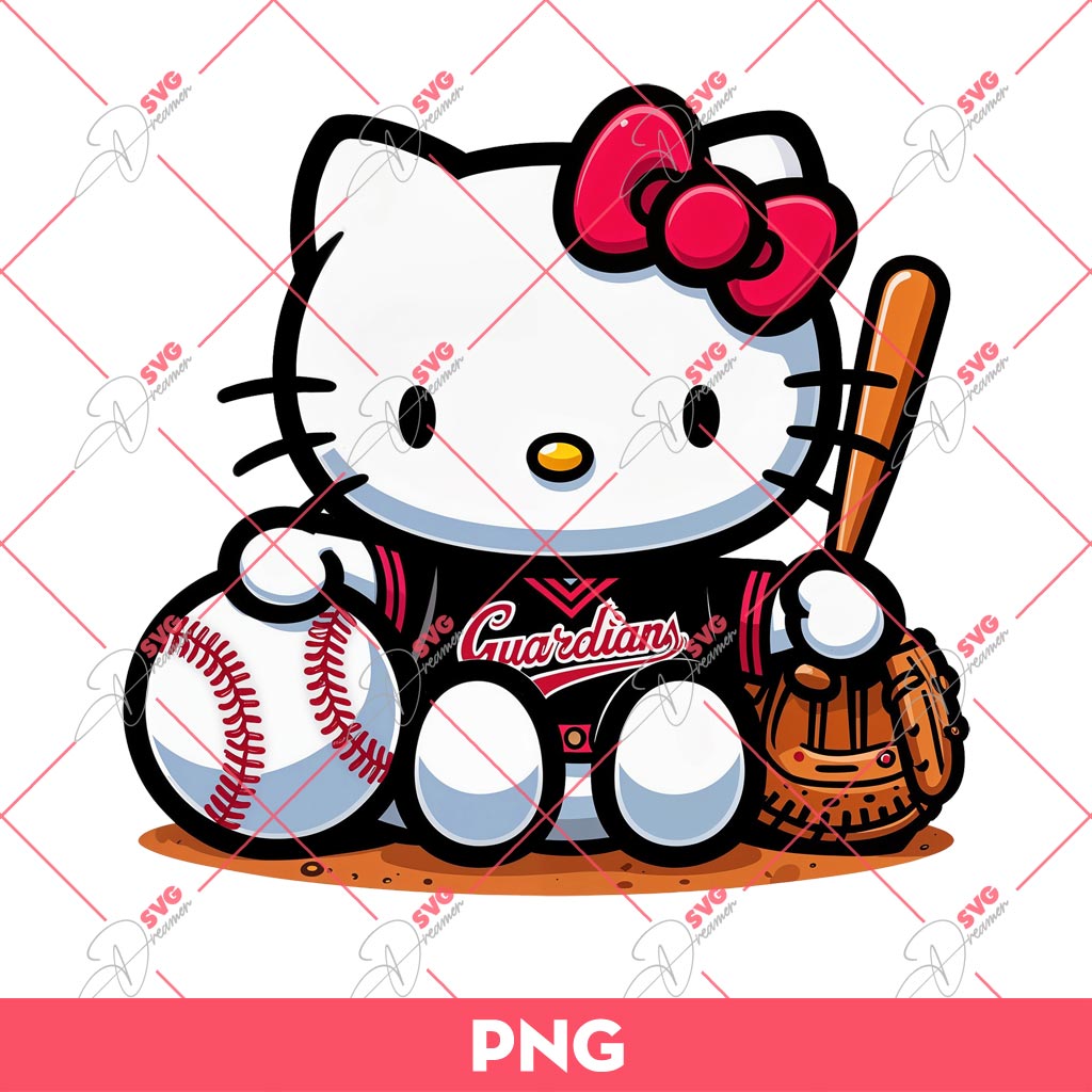 Hello Kitty Cleveland Guardians PNG, Hello Kitty MLB Baseball PNG 1 Hello Kitty Cleveland Guardians PNG, Hello Kitty MLB Baseball PNG