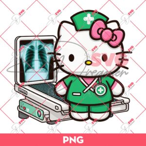 Hello Kitty Doctor And The X-Ray Machine PNG, Kitty In Hospital PNG