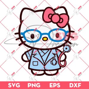 Hello Kitty Doctor SVG PNG EPS DXF, Hello Kitty In Hospital SVG PNG