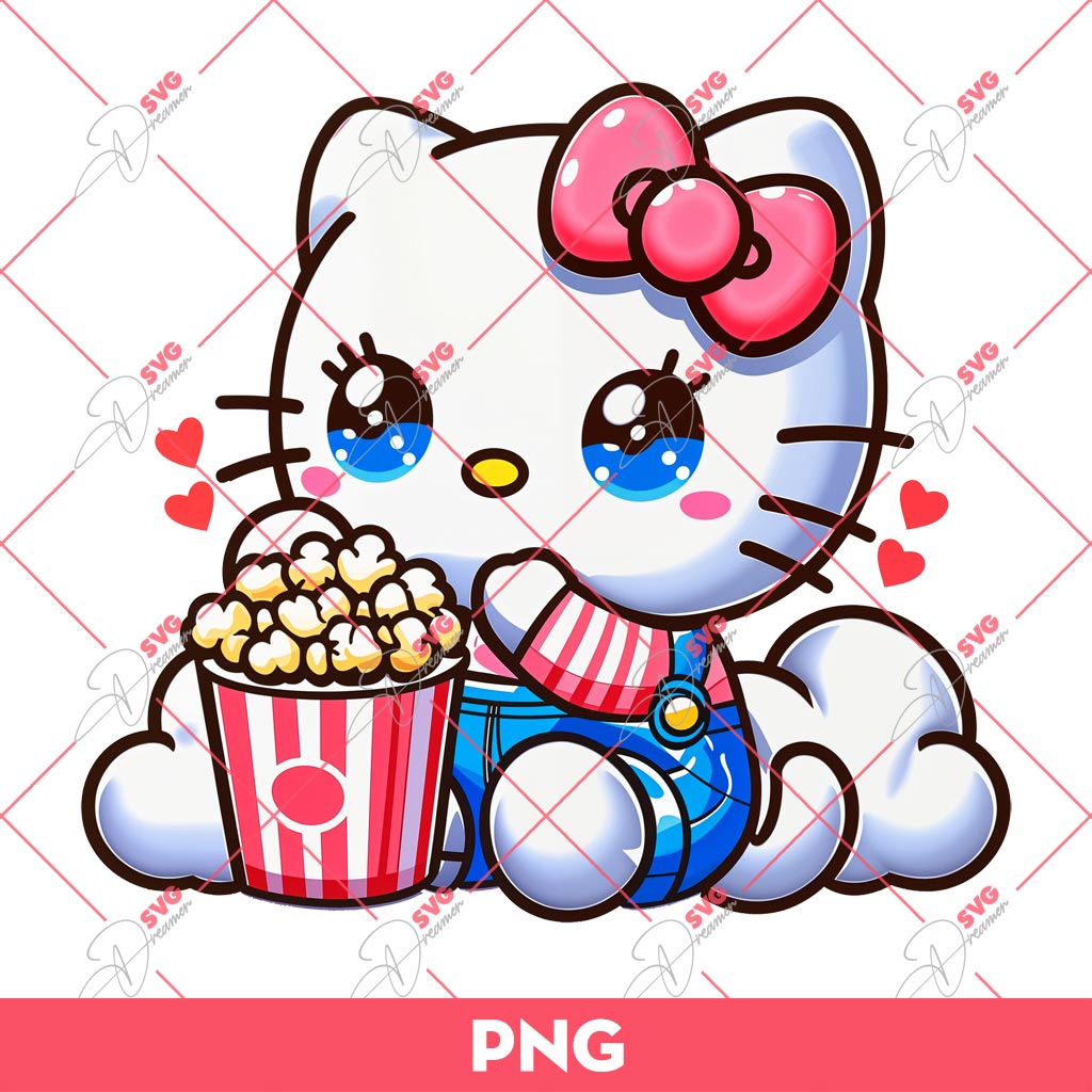 Hello Kitty Eating Popcorn PNG, Cute Kitty And Popcorn PNG 1 Hello Kitty Eating Popcorn PNG, Cute Kitty And Popcorn PNG
