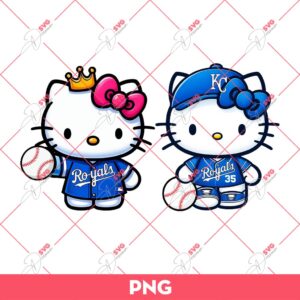 Hello Kitty Kansas City Royals PNG, Kitty MLB Baseball PNG