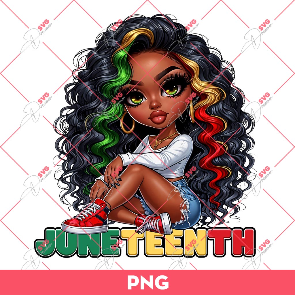 Juneteenth Afro Girl PNG, Cute Afro Girl Celebrating Juneteenth PNG, Black Freedom Day PNG 1 Juneteenth Afro Girl PNG, Cute Afro Girl Celebrating Juneteenth PNG, Black Freedom Day PNG