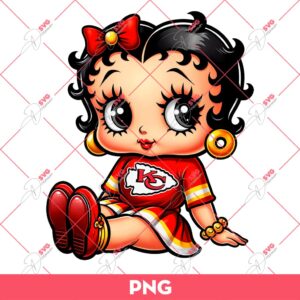 Kansas City Chiefs Betty Boop PNG, Cute Betty Boop NFL Football PNG