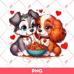 Lady And The Tramp PNG, Cute Couple Dog PNG