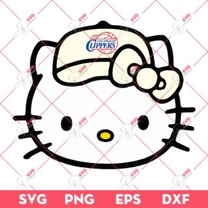 Los Angeles Clippers NBA Hello Kitty Head SVG, Hello Kitty Basketball SVG