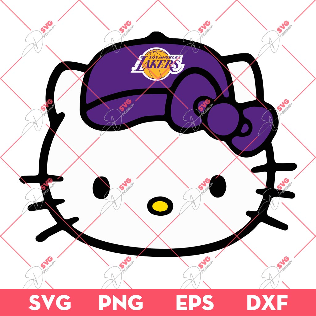 Los Angeles Lakers NBA Hello Kitty Head SVG, Hello Kitty Basketball SVG 1 Los Angeles Lakers NBA Hello Kitty Head SVG, Hello Kitty Basketball SVG