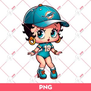 Bundle Cute Betty Boop PNG, Bundle Betty Boop Sport NBA MLB NFL (Over 50 Designs) 63 Miami Dolphins Betty Boop PNG, Cute Betty Boop NFL Football PNG