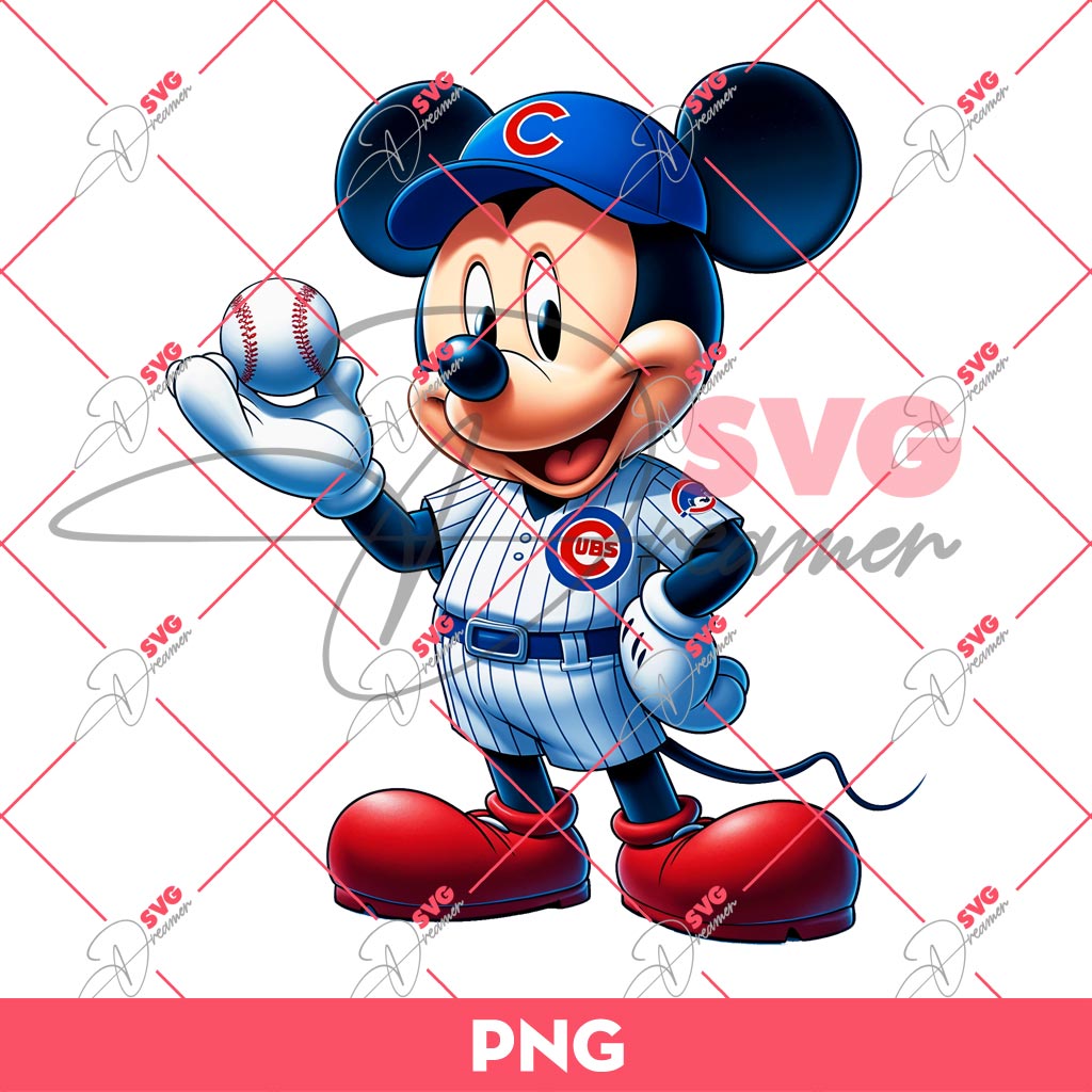 Mickey Mouse Chicago Cubs PNG, Disney Mickey MLB Baseball PNG 1 Mickey Mouse Chicago Cubs PNG, Disney Mickey MLB Baseball PNG