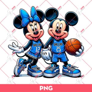 Bundle Dallas Mavericks PNG, Cartoon Characters NBA Mavericks Basketball PNG Bundle 55 Minnie And Mickey Dallas Mavericks PNG, Disney Mouse NBA Basketball PNG