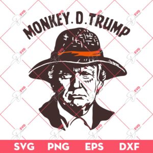 Monkey D Trump Vintage Parody SVG, Funny Donald Trump SVG, Trump 2024 SVG PNG EPS DXF