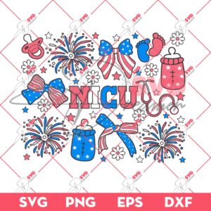 NICU Nurse Doodles 04th Of July PNG SVG, Independence Day SVG PNG