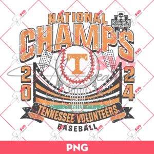 National Champs 2024 PNG, Tennessee Volunteers Baseball Champs 24 PNG