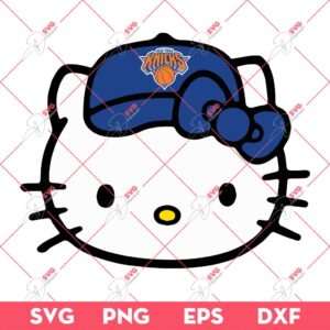 New York Knicks NBA Hello Kitty Head SVG, Hello Kitty Basketball SVG