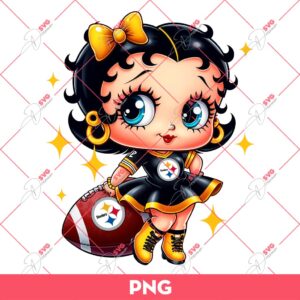 Bundle Cute Betty Boop PNG, Bundle Betty Boop Sport NBA MLB NFL (Over 50 Designs) 66 Pittsburgh Steelers Betty Boop PNG, Cute Betty Boop NFL Football PNG