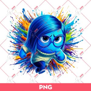 Sadness Inside Out 2 PNG, It's Okay To Feel All The Feels PNG, Sadness Colorful PNG