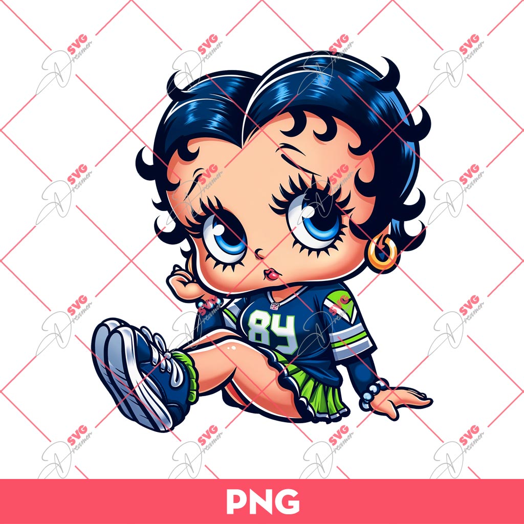 Bundle Cute Betty Boop PNG, Bundle Betty Boop Sport NBA MLB NFL (Over 50 Designs) 2 Seattle Seahawks Betty Boop PNG, Cute Betty Boop NFL Football PNG