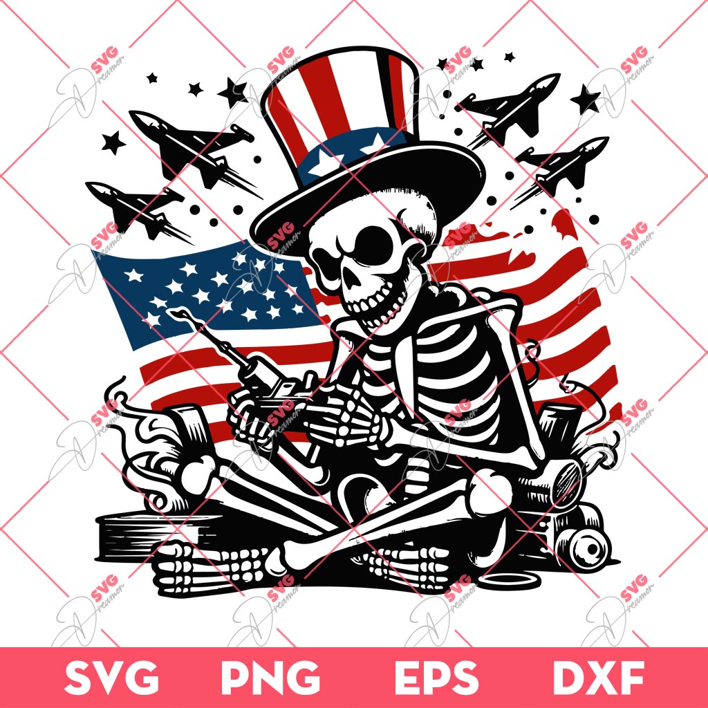 Skeleton Celebrating Independence Day SVG PNG, 04th Of July SVG PNG 2 Skeleton Celebrating Independence Day SVG PNG, 04th Of July SVG PNG