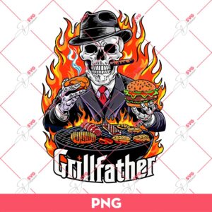 Skeleton Grillfather PNG, Fathers Day PNG, Skull Dad PNG