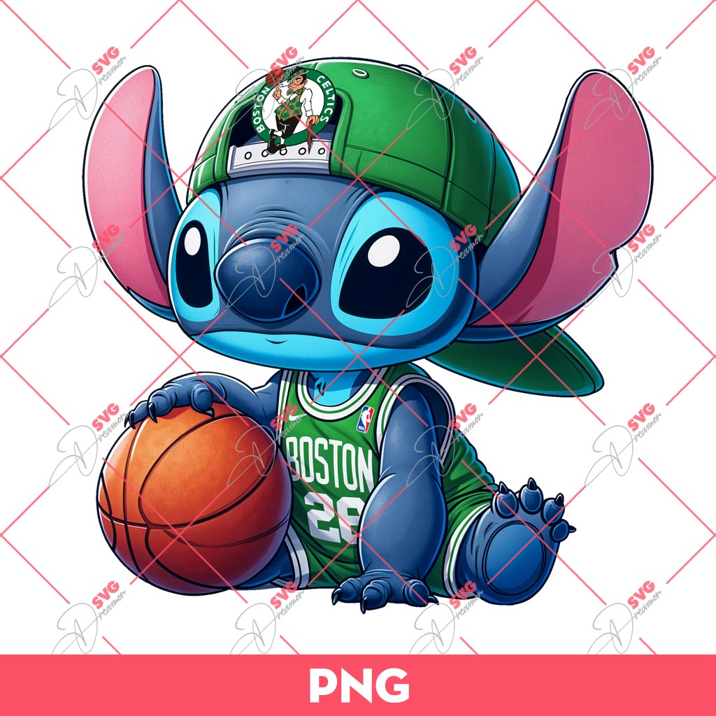 Stitch Boston Celtics PNG, Stitch NBA Basketball PNG 1 Stitch Boston Celtics PNG, Stitch NBA Basketball PNG