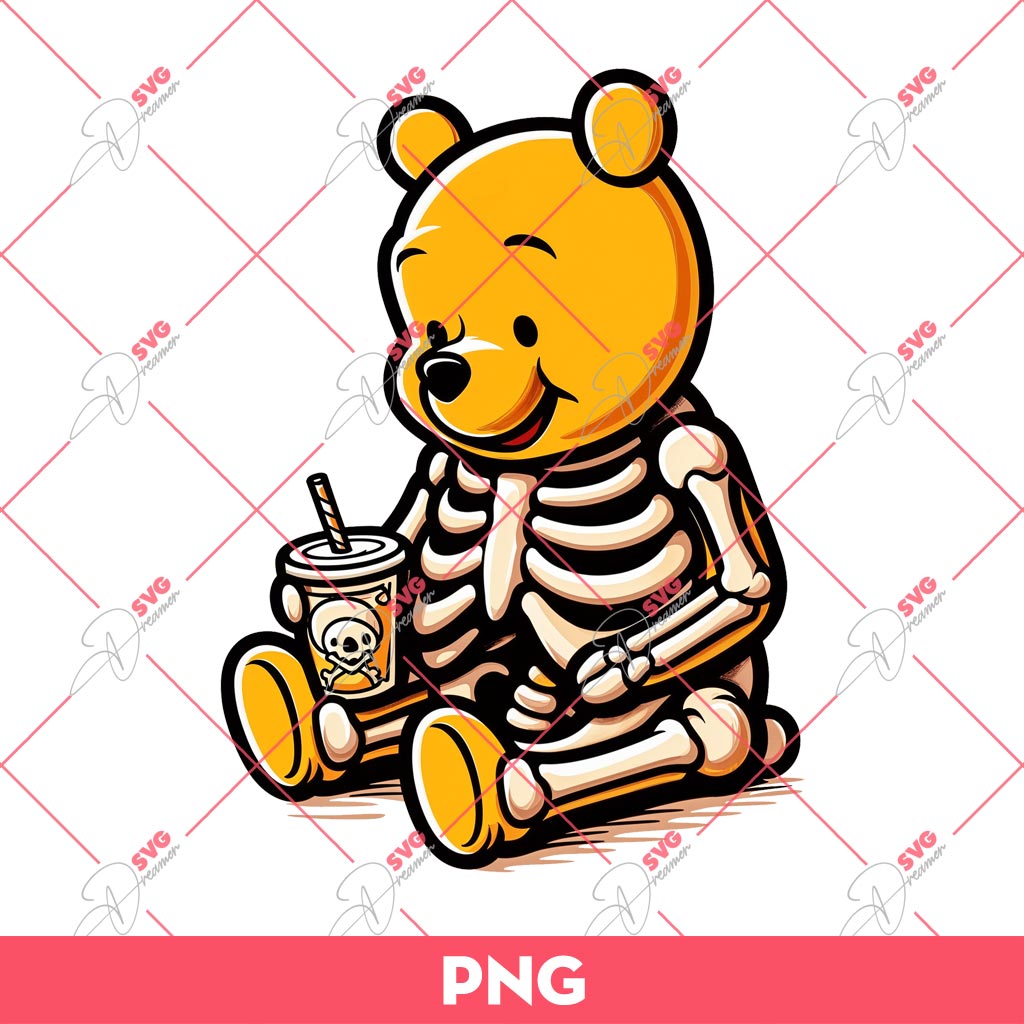 Winnie The Pooh Skeleton PNG, Pooh Bear Skeleton PNG, Disney Halloween PNG 1 Winnie The Pooh Skeleton PNG
