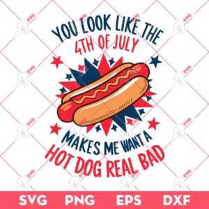 You Look Like The 4th Of July Makes Me Want A Hot Dog Real Bad SVG, Independence Day SVG PNG