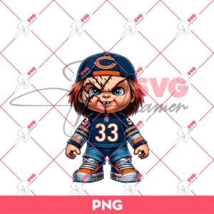 Chucky Chicago Bears NFL PNG, Horror Characters Football PNG, Chicago Bears NFL Football PNG