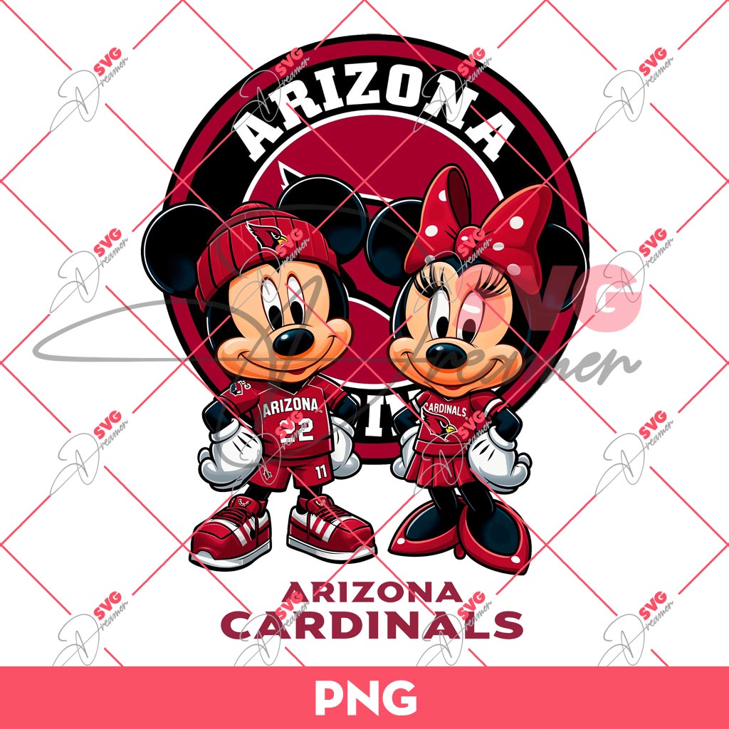 Arizona Cardinals NFL Mickey And Minnie PNG, Disney Football PNG 1 Arizona Cardinals NFL Mickey And Minnie PNG, Disney Football PNG