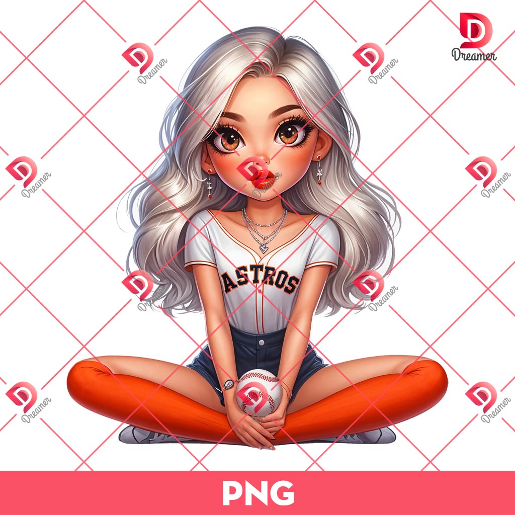 Bundle Cartoon Girl Houston Astros Texans PNG, Cute Chicana Girl Sport PNG 5 Bundle Cute Cartoon Girl MLB Astros PNG, Houston Astros Baseball Girl PNG Bundle