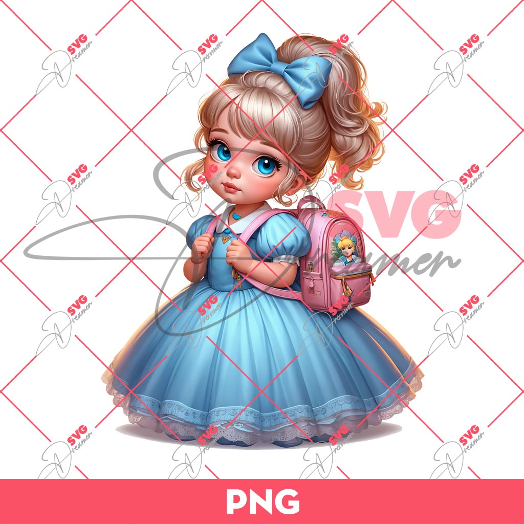 Bundle Disney Princess Back To School PNG, Baby Princess School PNG Bundle 8 Baby Cinderella Princess Back To School PNG, Baby Disney Princess PNG, First Day Of School PNG